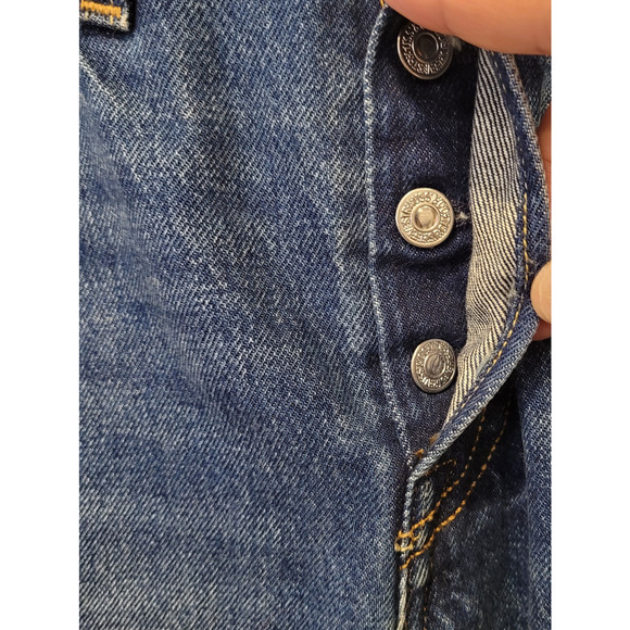 Levis Women 501 90s Selvedge Button Fly Straight Leg Blue Denim Jeans 24 X 30 - Picture 8 of 16